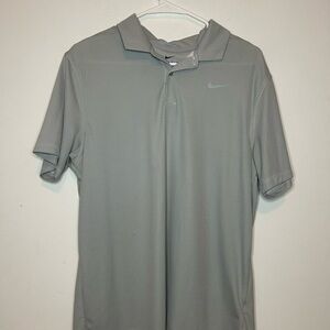 Nike Men's Light Gray Dry-Fit Polo Shirt